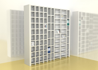 Металлические архивные стеллажи ячеистые